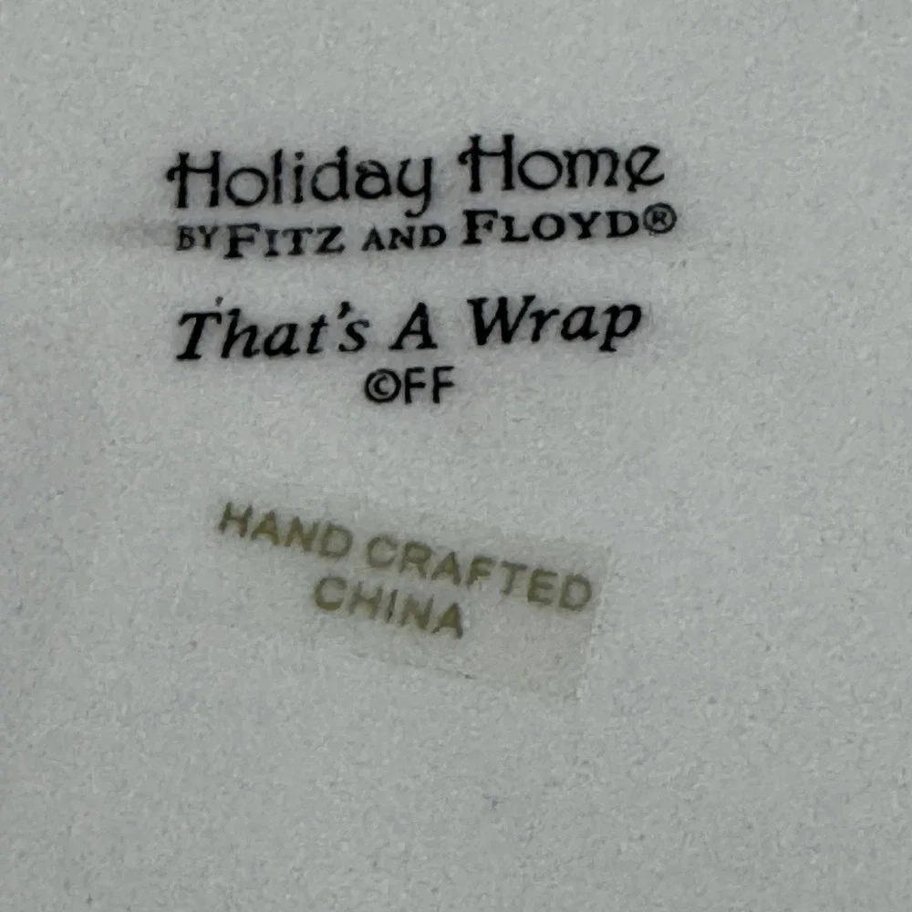 Fitz & Floyd Holiday Home THAT'S A WRAP Cookies For Santa Christmas Plate  Tray
